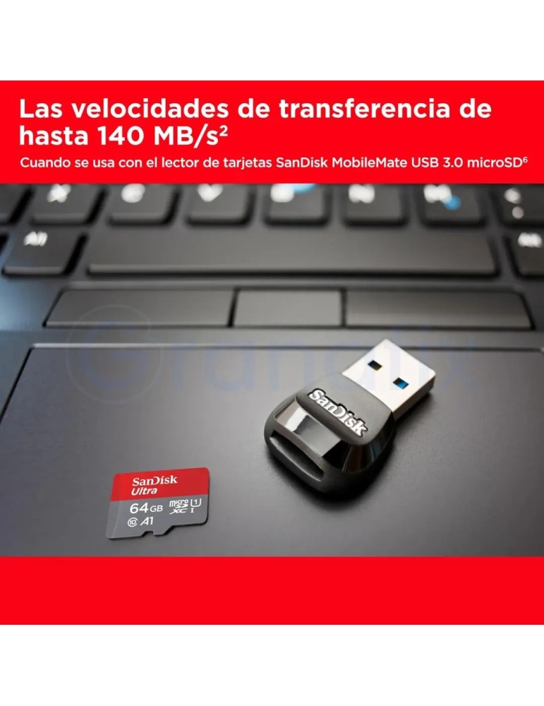 Tarjeta de memoria Micro SD Sandis Ultra 64GB Clase 10