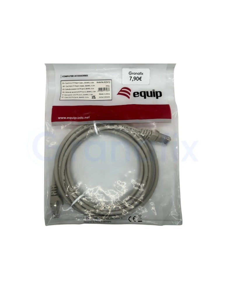 Cable de conexión  U/UTP, Cat.6, 26AWG, 3.0m