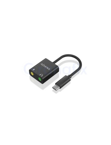 Tarjeta de Sonido Aisens USB-C Macho - 2xJack 3.5 Hembra