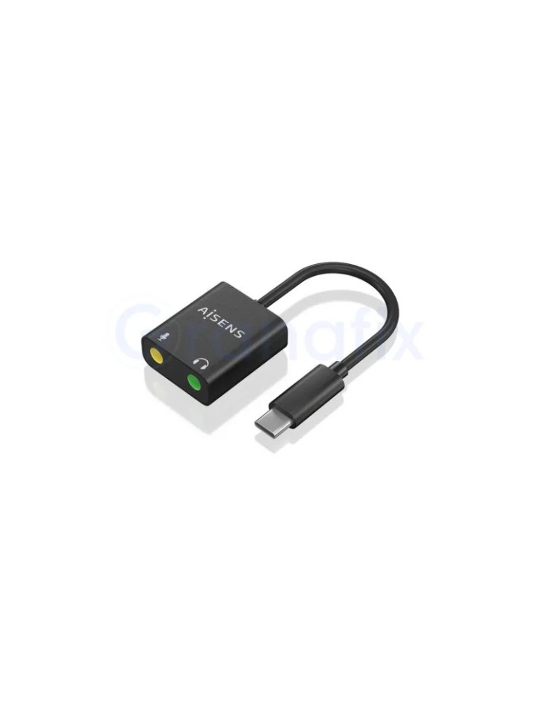 Tarjeta de Sonido Aisens USB-C Macho - 2xJack 3.5 Hembra