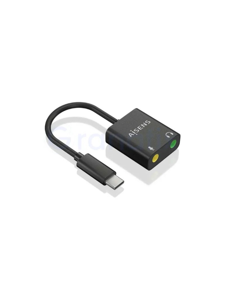 Tarjeta de Sonido Aisens USB-C Macho - 2xJack 3.5 Hembra
