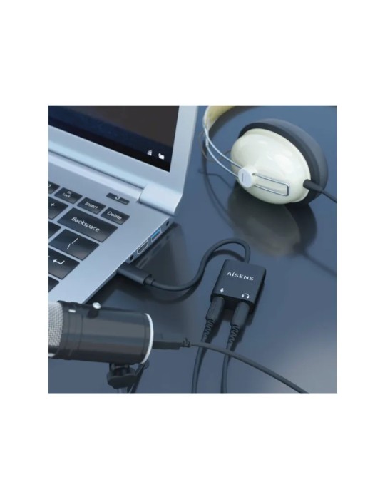 Tarjeta de Sonido Aisens USB-C Macho - 2xJack 3.5 Hembra