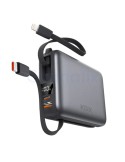 Ksix Powerbank 20000mAh PD 22.5W Cable USB-C con Pantalla Led Gris
