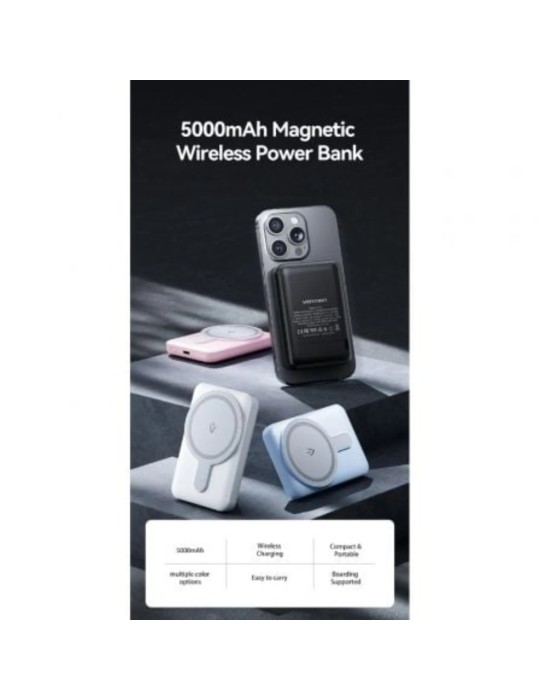 Powerbank 5000mAh Vention FHSW0 20W Wireless Blanca