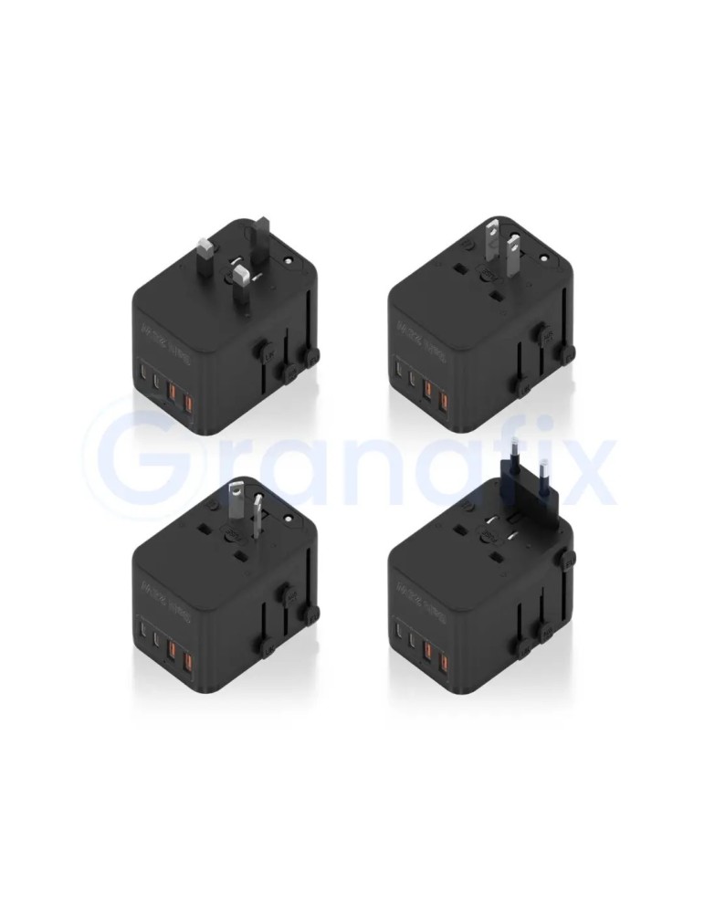 Aisens adaptador de corriente universal viaje QC3.0 25W Negro