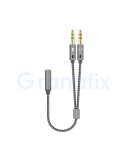 Aisens cable adaptador microfono y auriculares a jack 3.5mm