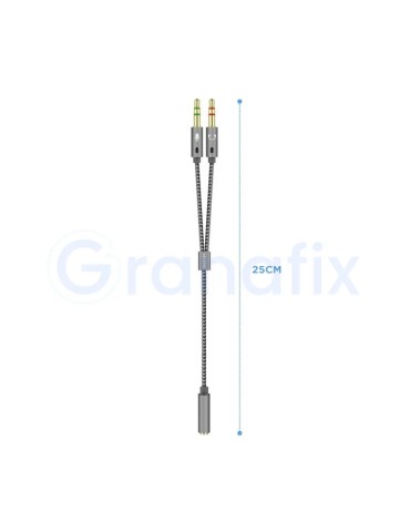 Aisens cable adaptador microfono y auriculares a jack 3.5mm 2