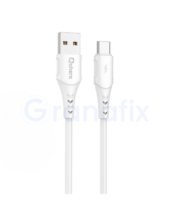 Qcharx Athens Cable USB a Tipo C 3A 18W 2 m Blanco