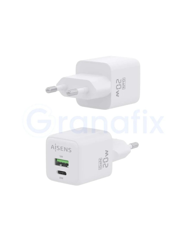 Cargador Gan Aisens Tipo-C - USB 20W