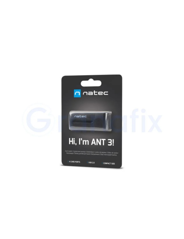 Lector de tarjetas NATEC Mini ANT 3 SDHC Negro