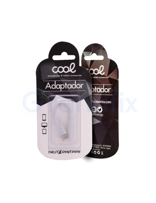 Adaptador Conector Tipo C a Jack 3,5 mm COOL Blanco
