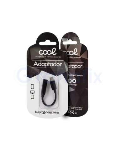 Adaptador Conector Tipo C a Jack 3,5 mm COOL Negro 2