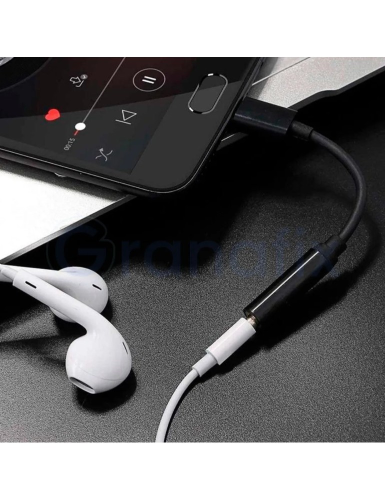 Adaptador Conector Tipo C a Jack 3,5 mm COOL Negro