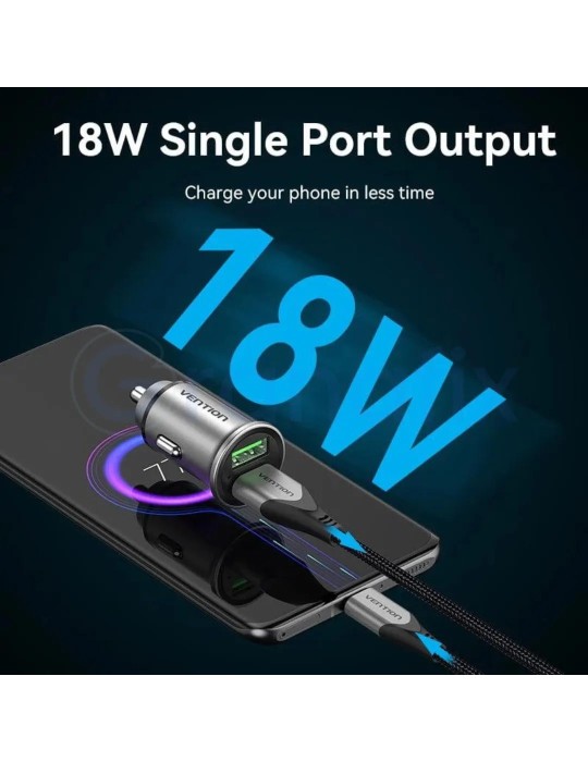 Cargador de coche mini Vention 2xUSB 18W