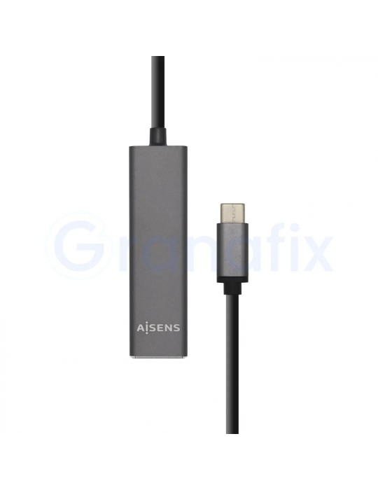 Hub USB-C Aisens 4xUSB-A 3.0 Gris