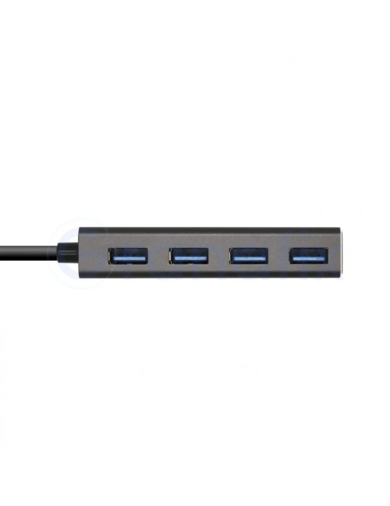 Hub USB-C Aisens 4xUSB-A 3.0 Gris
