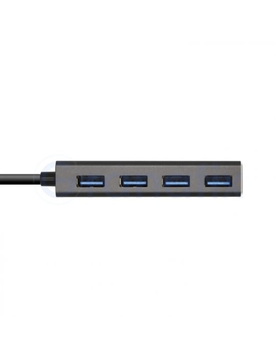 Hub USB-C Aisens 4xUSB-A 3.0 Gris