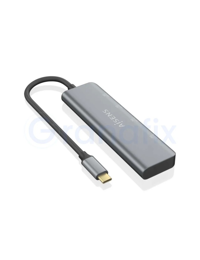 Hub USB Tipo-C Aisens 2xUSB-C 2xUSB-A Gris