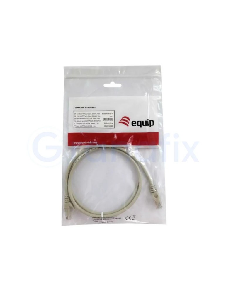 Equip Cable ethernet Cat.6 UTP 1m Gris
