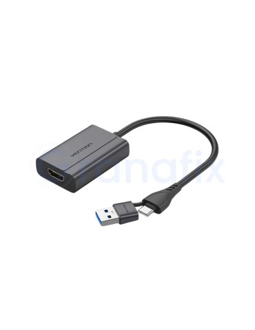 Adaptador Vention USB-C / USB-A Macho a HDMI Negro