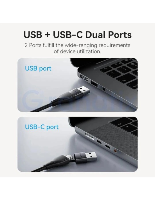 Adaptador Vention USB-C / USB-A Macho a HDMI Negro