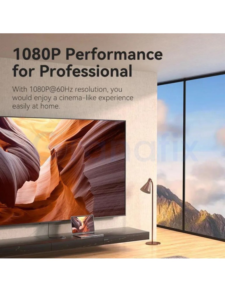 Adaptador Vention USB-C / USB-A Macho a HDMI Negro