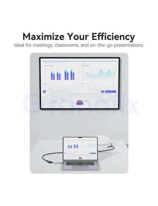 Adaptador Vention USB-C / USB-A Macho a HDMI Negro