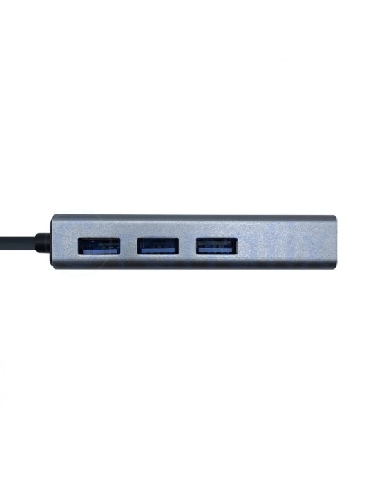 Hub USB-A Aisens 3xUSB 3.0 1xRJ45 Gris