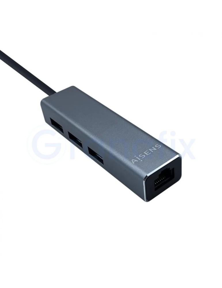 Hub USB-A Aisens 3xUSB 3.0 1xRJ45 Gris