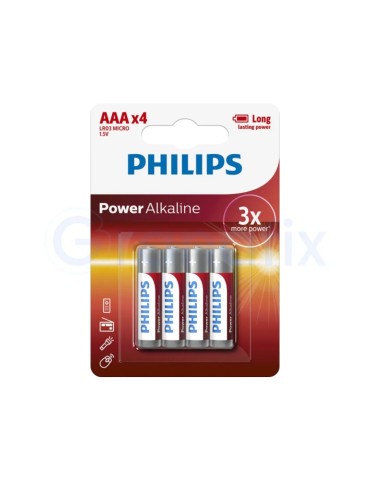 Pila Alcalina AAA / LR-03 Philips 1,5V Blister (4 Unidades)