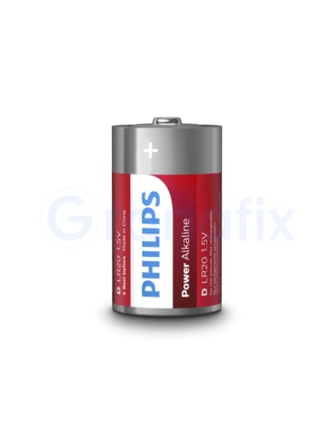 Pila Alcalina D / LR-20 Philips 1,5V Blister (2 Unidades)