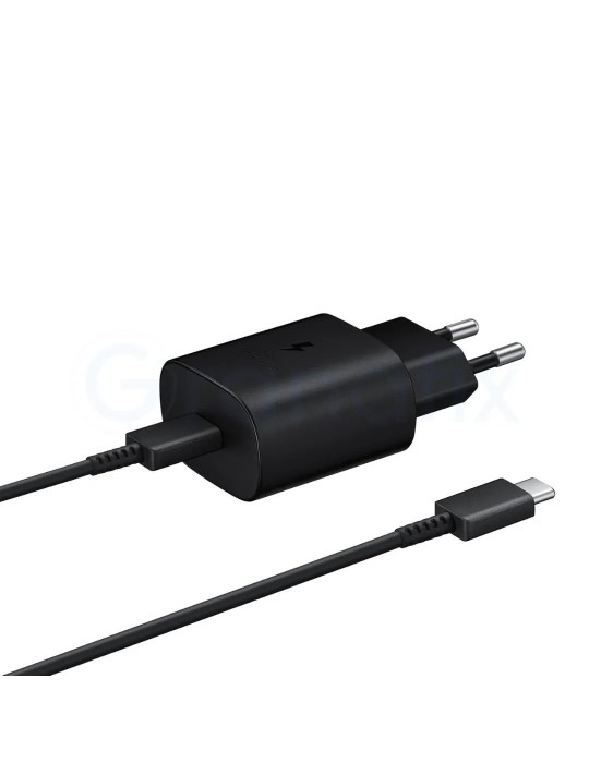 Samsung cargador Tipo C 25W + Cable Tipo C a Tipo C 1m Negro