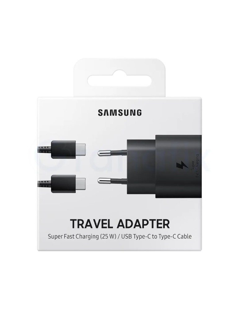 Samsung cargador Tipo C 25W + Cable Tipo C a Tipo C 1m Negro