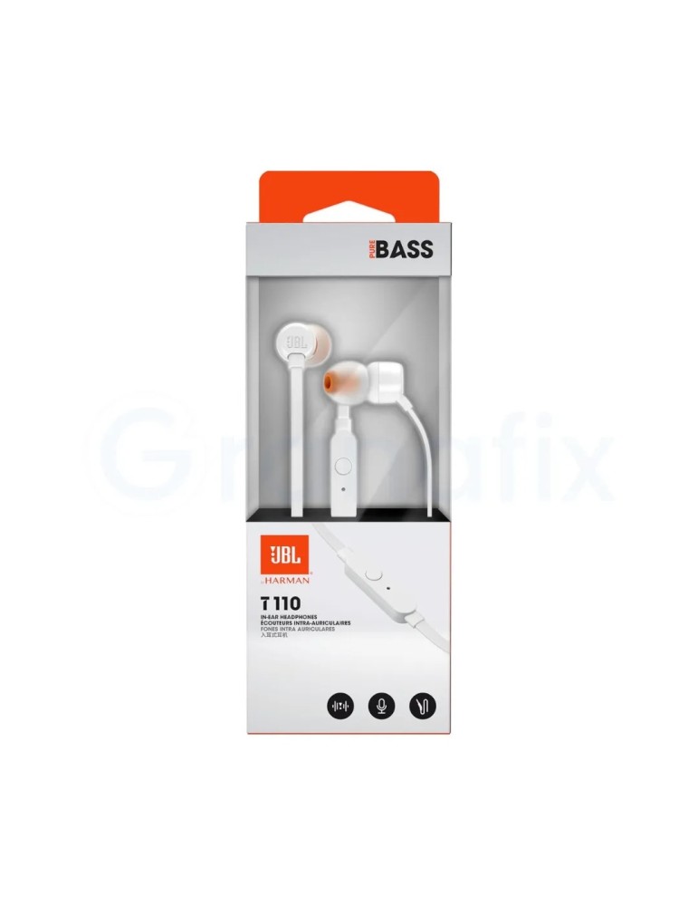 Auriculares Intrauditivos JBL Tune 110 Jack con microfono Blanco