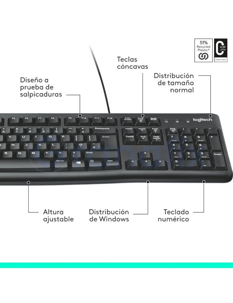 Teclado Logitech K120 Negro