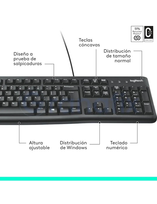 Teclado Logitech K120 Negro