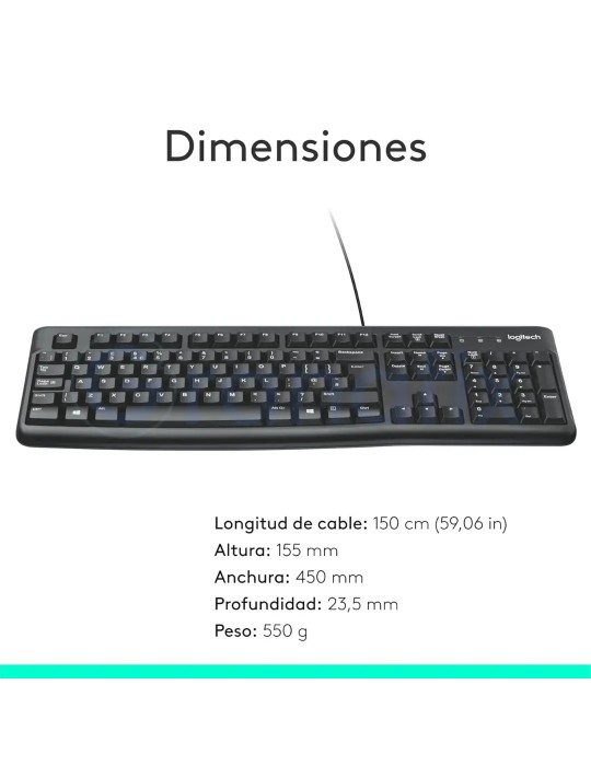 Teclado Logitech K120 Negro