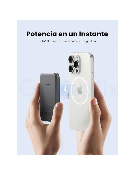 UGREEN Powerbank Magsafe 5000 mAh PD 15W Negro