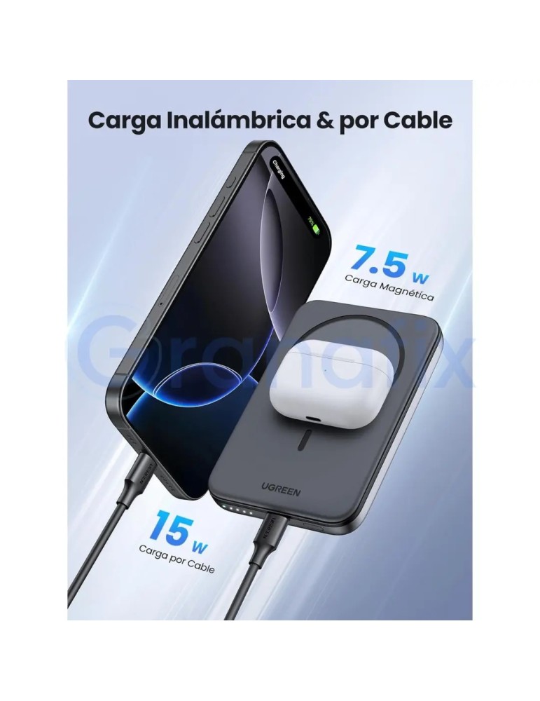 UGREEN Powerbank Magsafe 5000 mAh PD 15W Negro