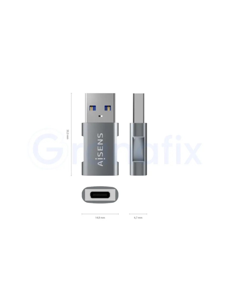 Aisens Mini Adaptador USB 3.2 GEN2 10G 3A Tipo USB-C/USB-A