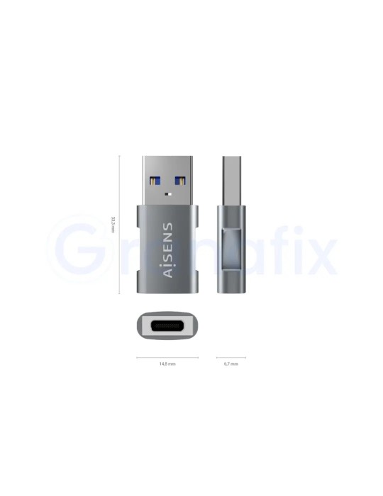 Aisens Mini Adaptador USB 3.2 GEN2 10G 3A Tipo USB-C/USB-A